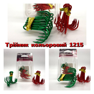 Гачки SADEY Treble hooks (1215 RED/Green) Гачки SADEY Treble hooks (1215 RED/Green)